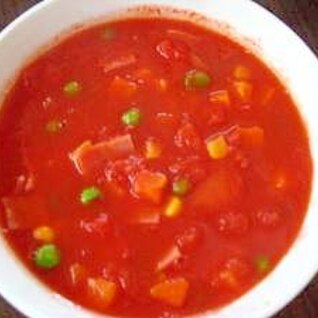 トマト缶でトマトスープ